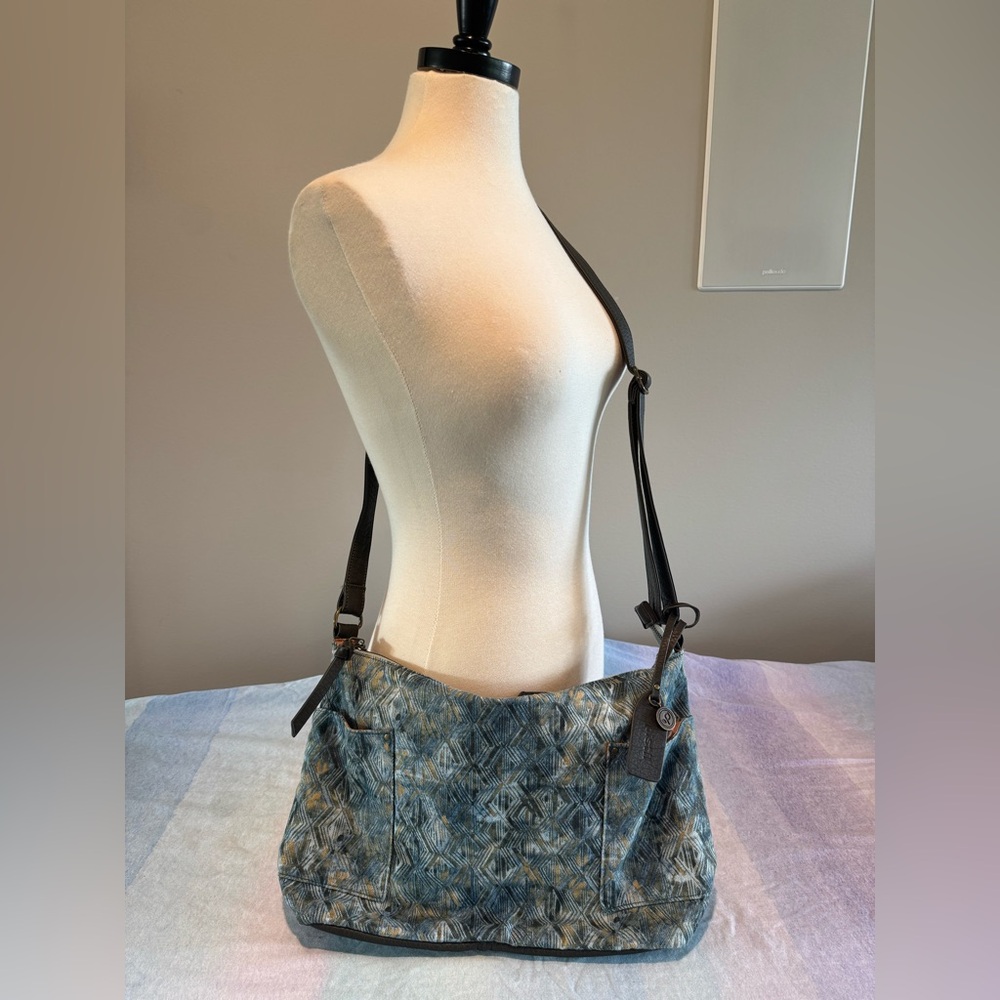 Pistil Blue and Green Shoulder Bag with Vintage Pattern